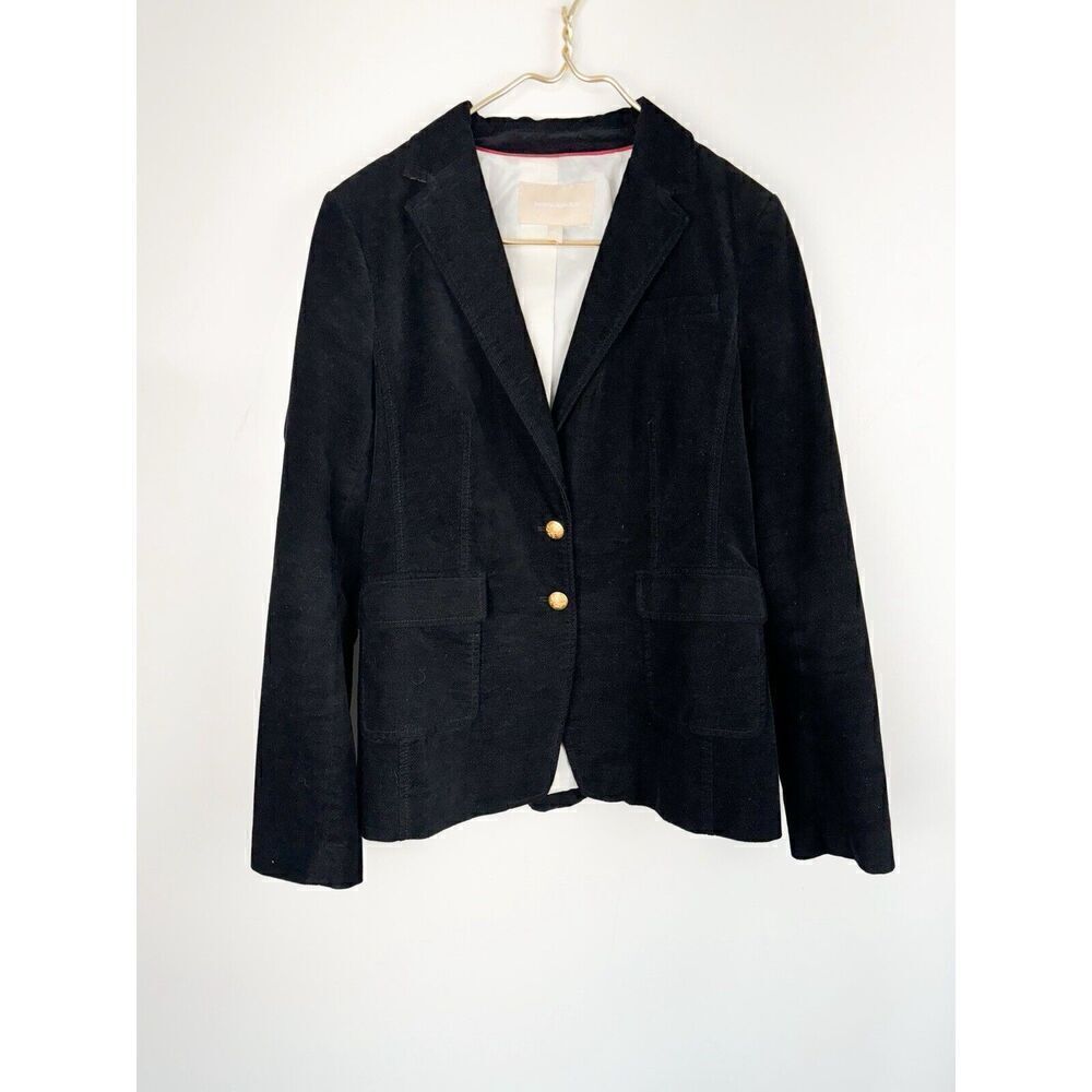 Banana Republic Single Breasted Women’s Size 8 Black Elbow Patch Blazer Preppy